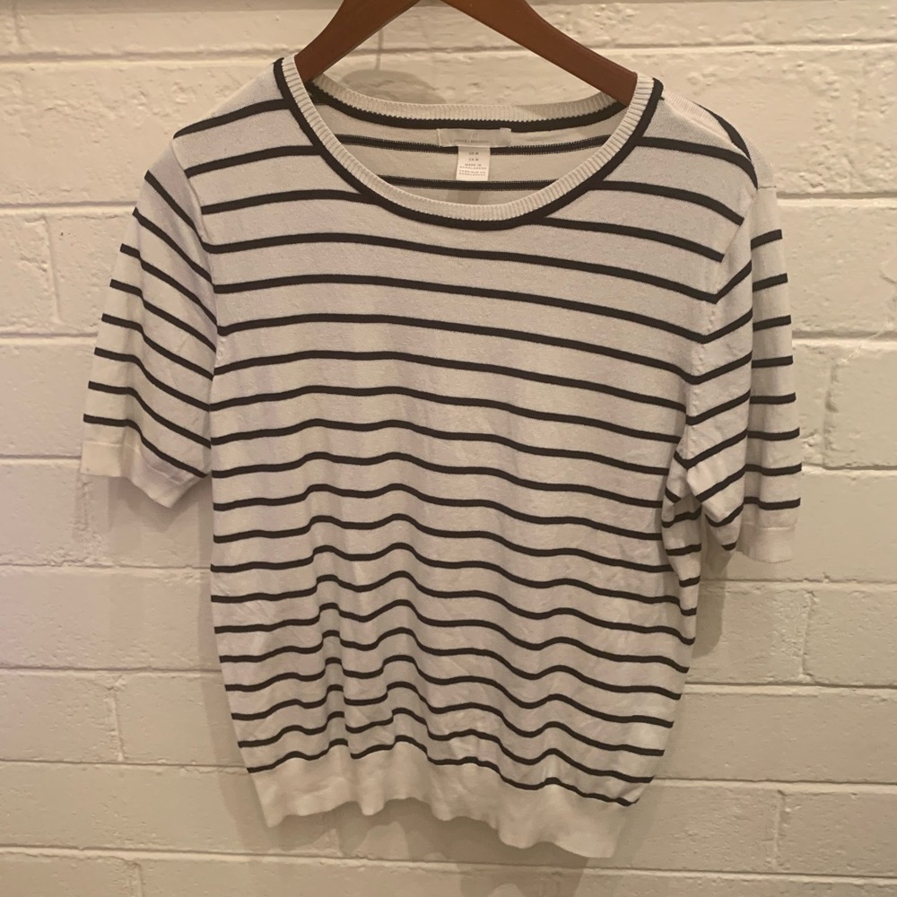 H&M short sleeve striped sweater
